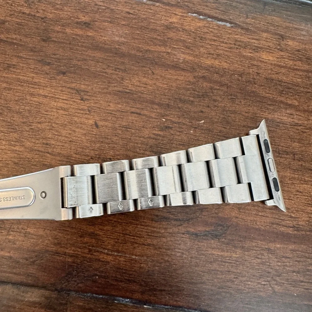 Silver Stainless Steel Apple Watch Band-Size 44